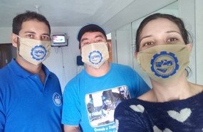 Siticom confecciona máscaras para trabalhadores de obras