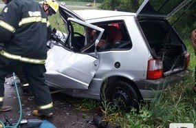 Casal fica gravemente ferido em colisão na BR-282, em Joaçaba
