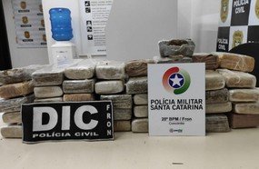 Ação conjunta apreende 26 quilos de maconha em Concórdia