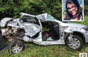 Colisão entre carro e caminhão mata jovem e deixa outra ferida