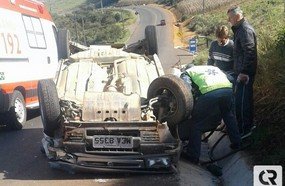 Motorista capota após colisão entre veículos em Tangará
