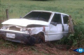 Saída de pista deixa mulher ferida em Capinzal