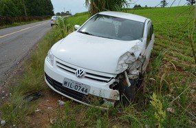 Colisão com caminhão na SC-150 deixa casal ferido