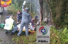 Morre motorista que teve veículo incendiado após colisão em Luzerna