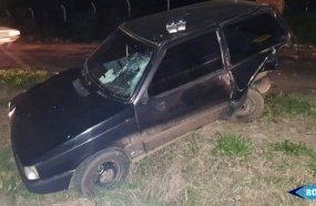 Carro com placas de Joaçaba é atingido após ficar sem combustível