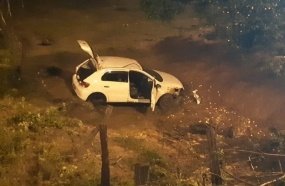 Saída de pista registrada durante a madrugada em Capinzal 