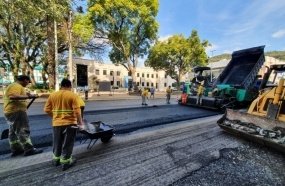 Obras e pavimentações em andamento em Joaçaba