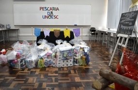 Unoesc doa itens de higiene arrecadados na Pescaria Solidária