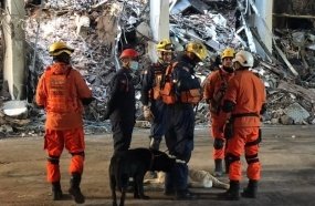 Equipe de SC atua em buscas por bombeiros desaparecidos após incêndio no RS 