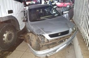Colisão deixa motorista ferido no centro de Campos Novos