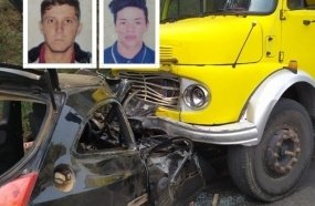 Colisão entre carro e caminhão mata duas pessoas na BR-282 