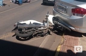 Colisão deixa motociclista ferido em Herval d´Oeste
