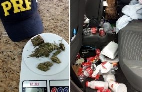 PRF flagra droga em carro que transportava bebê em meio a lixo