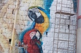 Pinturas artísticas embelezam muros no centro de Joaçaba 