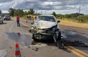 Acidente com quatro veículos deixa seis feridos na BR-470 