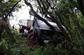Motorista de caminhão morre em grave acidente na BR-470 