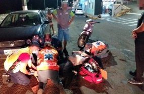 Colisão entre carro e moto deixa mulher ferida em Herval d´Oeste