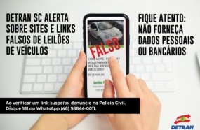 Detran alerta sobre sites falsos de leilões e links enviados por e-mail 