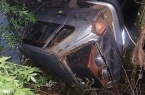 Motorista de veículo de Joaçaba escapa ileso de capotamento na SC-135