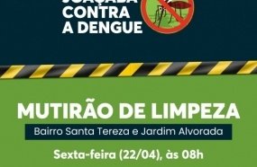 Joaçaba fará mutirão de limpeza contra a Dengue