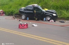 Colisão deixa uma pessoa morta e três feridas em Concórdia 