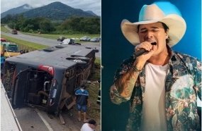 Acidente com ônibus de dupla sertaneja mata cantor Aleksandro