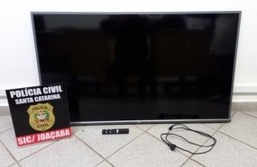 Polícia Civil recupera televisor furtado em Joaçaba