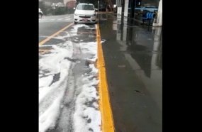 Temporal com granizo assusta moradores na região de Joaçaba