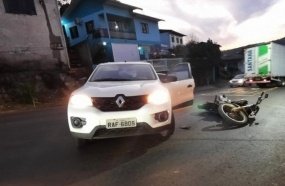 Colisão entre carro e moto deixa casal ferido em Capinzal 