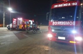Motociclista sofre queda após esbarrar em ônibus na SC-355
