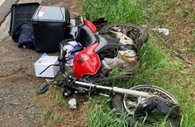 Motociclista tem perna amputada em acidente na BR-153