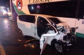 Ônibus de Joaçaba se envolve em grave acidente na BR-116 