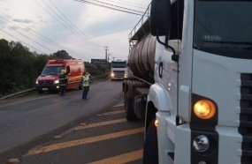 Menor conduzindo caminhão se envolve em acidente na SC-355