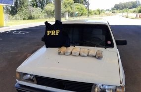 PRF apreende 6 kg de maconha em veículo conduzido por menor