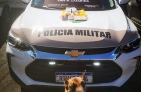 PM intercepta em Erval Velho carro que vinha com drogas do Litoral 