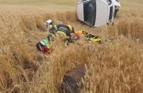 Capotamento deixa duas mulheres feridas em Campos Novos