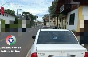 PM recupera em Treze Tílias veículo com registro de furto 