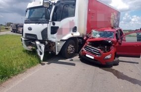 Colisão em trevo deixa dois feridos em Campos Novos 