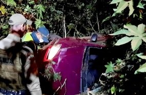 Saída de pista deixa uma pessoa ferida em Capinzal 