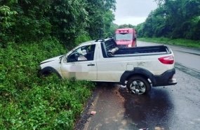 Saída de pista é registrada no interior de Irani 