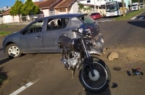 Colisão deixa motociclista ferido em Catanduvas 