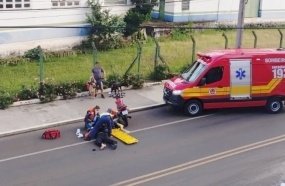 Motociclista sofre queda após atropelar cachorro em Herval d´Oeste  