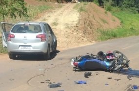 Colisão deixa motociclista gravemente ferido na SC-390 