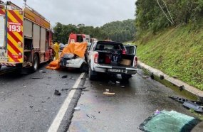Moradores de Concórdia morrem em grave acidente na BR-282