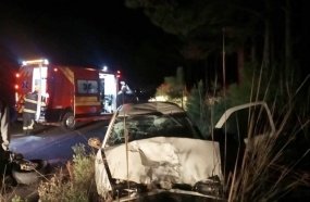 Colisão frontal entre carro e moto deixa cinco feridos na SC-284