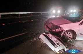 Carro sai da pista após condutora perder controle da direção na SC-150 
