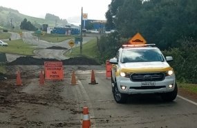 Permanece interditado trecho da SC-355, em Treze Tílias  