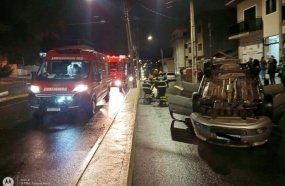 Idoso morre após capotar carro em Campos Novos 