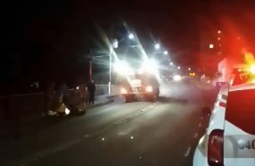 Motociclista fica ferido após acidente no centro de Luzerna  