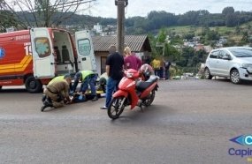 Motociclista fica ferida após colisão no Acesso Cidade Alta 
